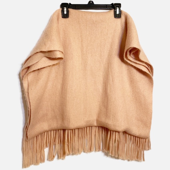 Steve Madden Blanket Scarf /Wrap Peach Muffler Scarf With Fringe Thick Soft Warm - Picture 7 of 11